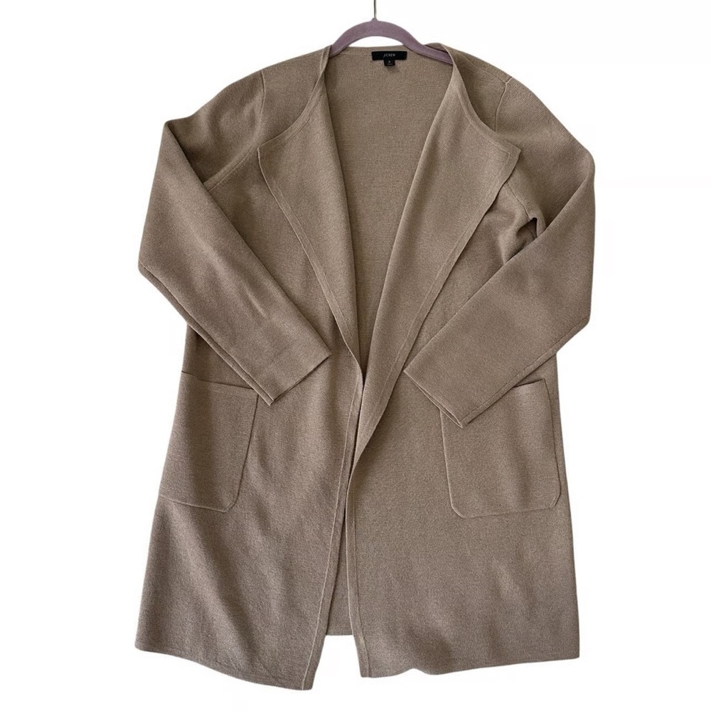 Elegant Tan Open Front Cardigan